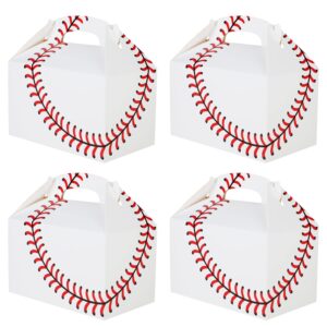 baseball party favor treat boxes 24 pcs baseball sports theme party gift box candy snack goodie bags cardboard boxes for kids adults baby shower birthday party decoration baseball party supplies