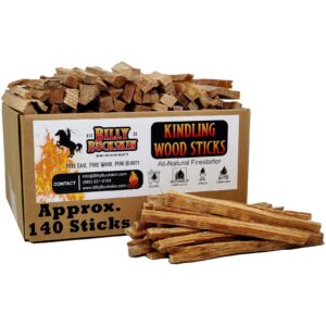 billy buckskin co. kindling wood sticks, fire starter stick for campfire, fire pit, indoor & outdoor fireplace, kiln dried kindling fire stick, firewood kindling sticks approx. 140 fire sticks per box