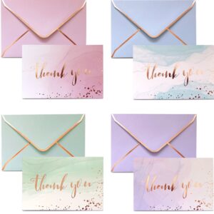 heavy duty watercolor assorted thank you cards with envelopes - 36 pk - rose gold thank you notes 4x6 inches baby shower thank you cards wedding thank you cards small business funeral bridal shower