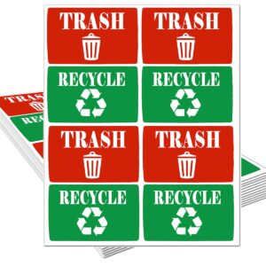 trash disposal labels self adhesive stickers, 2 x 3 inch recycle sticker for trash can - perfect bin labels, ideal signs for use on home or office refuse bins (256 labels)