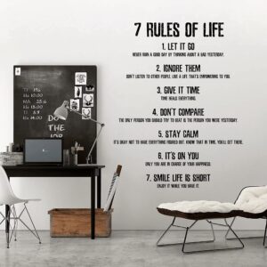 Inspirational Wall Decals Quotes Large Removable Motivational Vinyl Wall Quotes Stickers 7 Rules of Life Positive Word Sayings Spiritual Wall Decor for Office Living Room Classroom Bathroom