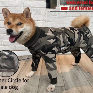 Xqpetlihai Dog Onesie Surgery Recovery Suit for Medium Large Dogs Recovery Shirt for Abdominal Wounds or Skin Diseases Bodysuit Dogs Pajamas(XL,C)