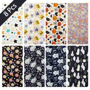 Yunmian Cottfab 8pcs 100percent Cotton Fabric Digitally-Printed Fat Quarters Fabric Bundle 22x18'' (55x45cm) Strong & Tightly Woven, Quilting Fabric for Sewing & Patchwork & Face Masks