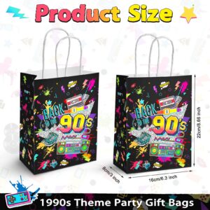 16 Pieces 90s Birthday Gift Bag Bulk Back to The 90s Party Decorations Retro 1990s Themed Party Favor Bags 90s Candy Bar Bags 90s Themed Goodies Treat Bags for 90s Birthday Disco Party Supplies