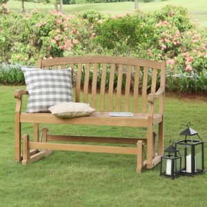 cambridge casual superior indonesian arie outdoor glider bench, onesize, natural teak