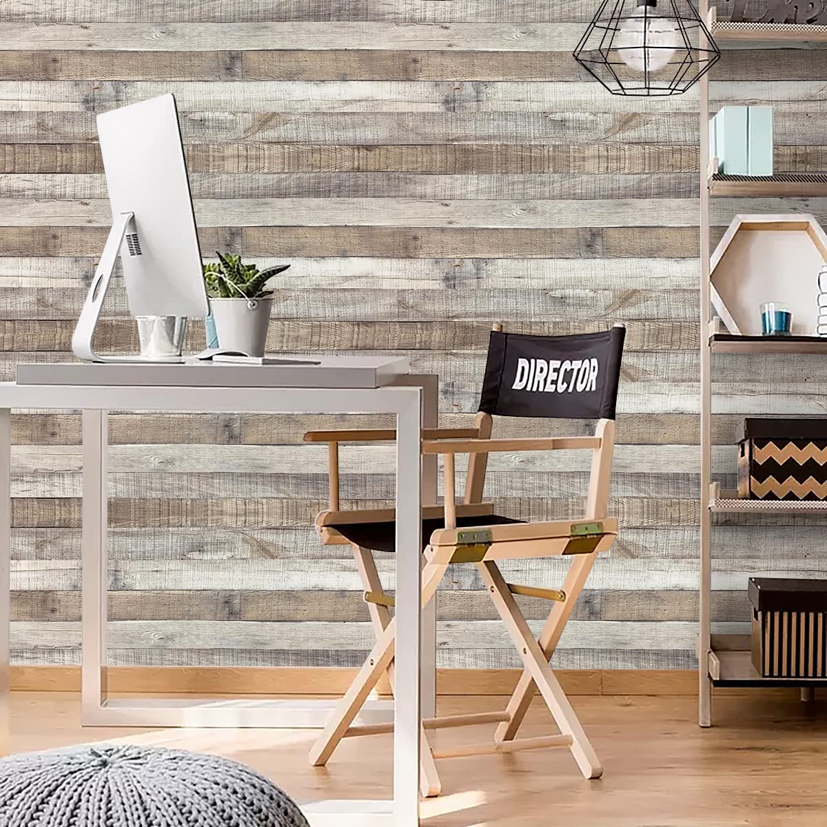 Qianglive Vintage Wood Wallpaper Rustic Wood Wallpaper Stick and Peel Self Adhesive Distressed Wood Look Wallpaper Vinyl Shelf Home Wood Panel Wall Paper Covering Film 17.3"× 120"