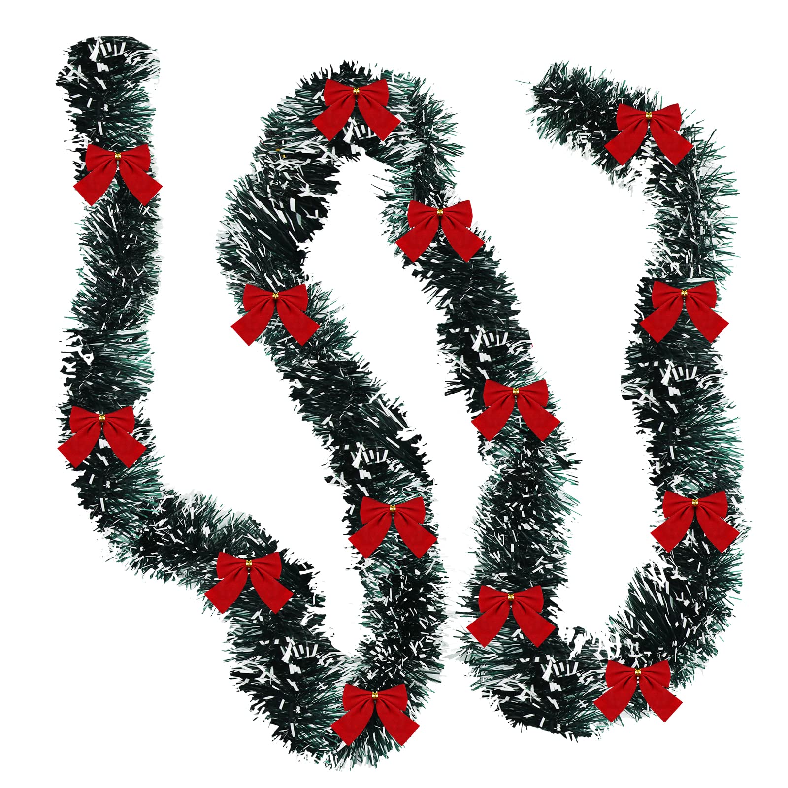 Dilunave 19.7 Feet Christmas Tinsel Garland Artificial Christmas Garland Xmas Metallic Twist Hanging Garland Fireplace Mantel Wreath Decor for Staircase Railing Indoor Outdoor Ornaments