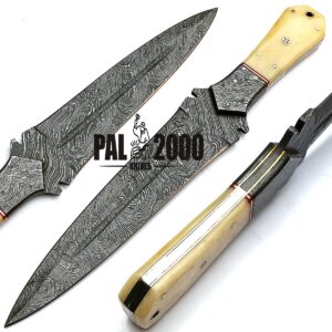 DAG-9275 Custom Handmade Damascus Steel Hunting Dagger Fixed Blade Knife with Sheath