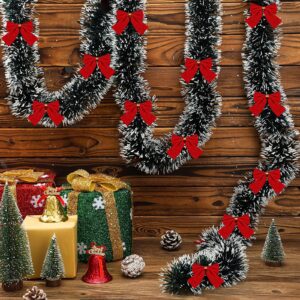 Dilunave 19.7 Feet Christmas Tinsel Garland Artificial Christmas Garland Xmas Metallic Twist Hanging Garland Fireplace Mantel Wreath Decor for Staircase Railing Indoor Outdoor Ornaments