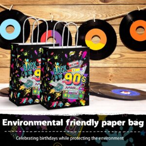 16 Pieces 90s Birthday Gift Bag Bulk Back to The 90s Party Decorations Retro 1990s Themed Party Favor Bags 90s Candy Bar Bags 90s Themed Goodies Treat Bags for 90s Birthday Disco Party Supplies