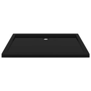 vidaXL Shower Base Tray, Bathroom Tray, Low Threshold Shower Pan, Slip-Resistant, Easy to Clean & Assemble, Reinforced ABS, 27,6" x39,4 x1,6, Black