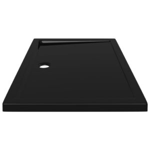 vidaXL Shower Base Tray, Bathroom Tray, Low Threshold Shower Pan, Slip-Resistant, Easy to Clean & Assemble, Reinforced ABS, 27,6" x39,4 x1,6, Black