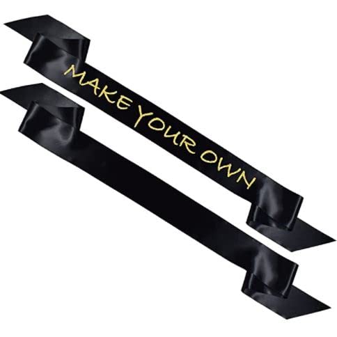 Genérico CoolerthingsDG, 4 Pieces Black Satin Sashes Plain Sashes Party Accessory for Graduation Wedding Party Satin Sashes Pageant(Black) Make Your Own Sash