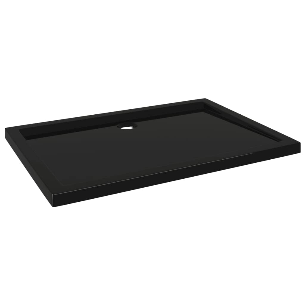 vidaXL Shower Base Tray, Bathroom Tray, Low Threshold Shower Pan, Slip-Resistant, Easy to Clean & Assemble, Reinforced ABS, 27,6" x39,4 x1,6, Black