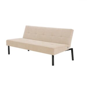 panana modern convertible futon sofa bed for compact small space living room apartment (cream)