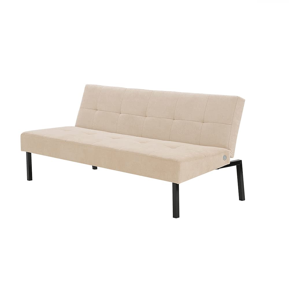 Panana Modern Convertible Futon Sofa Bed for Compact Small Space Living Room Apartment (Cream)