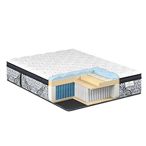 Kingsdown Firm Euro Pillow Top Hybrid Queen Mattress Cooling Gel Memory Foam Layer Multi-Layered Motion Isolation Cool Sleep Quilted Top Luxury Mattresses, 15-inch, Passions Engleson