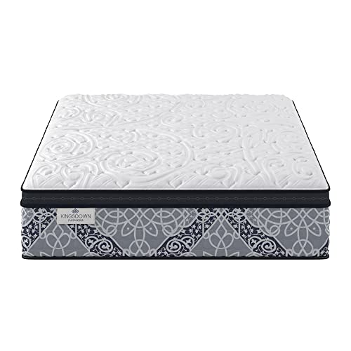 Kingsdown Firm Euro Pillow Top Hybrid Queen Mattress Cooling Gel Memory Foam Layer Multi-Layered Motion Isolation Cool Sleep Quilted Top Luxury Mattresses, 15-inch, Passions Engleson