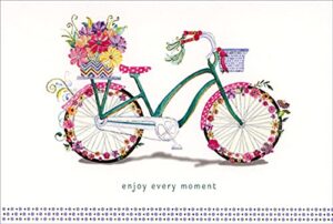 pictura green bicycle, pink seat, floral wheels birthday card for woman : her