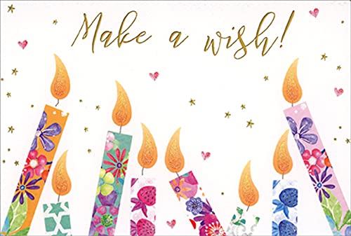 Pictura Make A Wish : Floral Decorated Candles Birthday Card