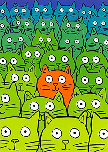 Avanti Press Single Orange Cat in Group of Cats A-Press Cute / Funny Birthday Card