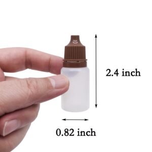 XXUOD 50 PCS 10ml Plastic Squeezable Eye Liquid Dropper Bottles with Childproof Cap