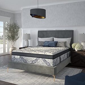 kingsdown passions kelbrooke 16" ultra plush euro pillow top hybrid mattress king, cool gel memory foam layer motion isolation quilted top premium mattress