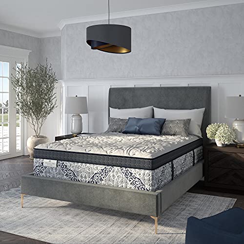 Kingsdown Passions Kelbrooke 16" Ultra Plush Euro Pillow Top Hybrid Mattress King, Cool Gel Memory Foam Layer Motion Isolation Quilted Top Premium Mattress