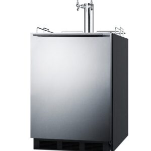 Summit 24 in Wide Built-In Kegerator, ADA Compliant Commercial - Built-in kegerator for use under ADA compliant counters with dual tap kit for two 1/6 kegs