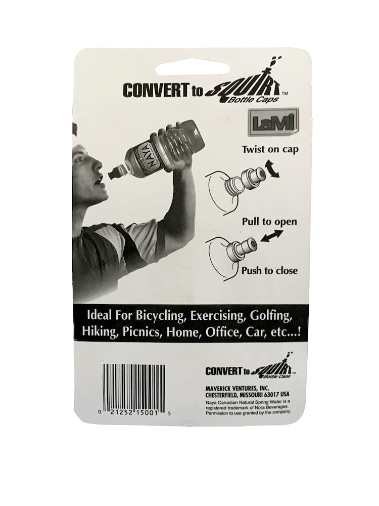 ConvertToSquirt Bottle Caps, Push Pull Water bottle Caps, 3 Pack