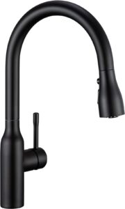 darnok 79722mb colin black kitchen faucet with pull down sprayer, 16-inch high-arc magnetic docking kitchen sink faucet, matte black