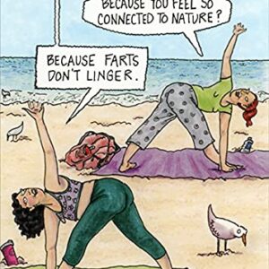 Oatmeal Studios Doing Yoga Outdoors : Women on Beach Humorous/Funny Birthday Card