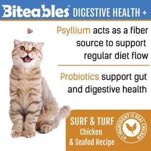 Get Naked Biteables Natural Soft Treats for Cats, Digestive Health Plus, Surf & Turf Recipe, 3 oz, 1 Pouch