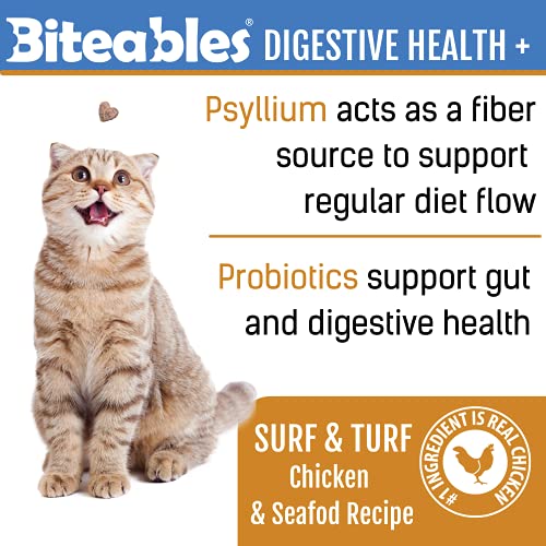 Get Naked Biteables Natural Soft Treats for Cats, Digestive Health Plus, Surf & Turf Recipe, 3 oz, 1 Pouch