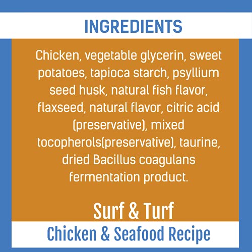 Get Naked Biteables Natural Soft Treats for Cats, Digestive Health Plus, Surf & Turf Recipe, 3 oz, 1 Pouch