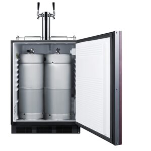 Summit 24 in Wide Built-In Kegerator, ADA Compliant Commercial - Built-in kegerator for use under ADA compliant counters with dual tap kit for two 1/6 kegs