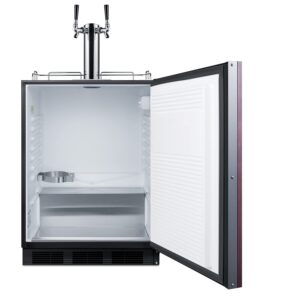 Summit 24 in Wide Built-In Kegerator, ADA Compliant Commercial - Built-in kegerator for use under ADA compliant counters with dual tap kit for two 1/6 kegs