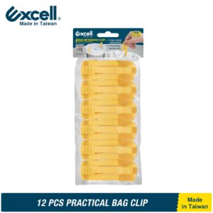 Excell Bag Retaining Clamp Trash Bag Holder Clips (Yellow, 12 Piece) Easy to use, just Clip to Keep Trash Bags Secure. Perfect for Home, Office. Durable Plastic Construction ensures Long-Lasting use.