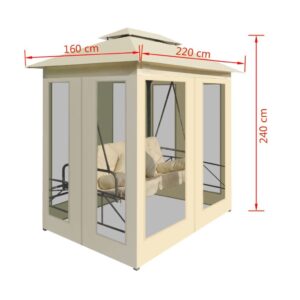 Garden Porch Swing can Accommodate 2 People,Sturdy Metal Frame,Roof with Sunshade,for Poolside,Yard,Garden,Deck,Gazebo Convertible Swing Bench Cream White