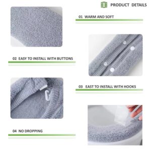 2pcs Toilet-seat cushion Warmer Cover – Toilet seat cover Pads plush warm thick Bathroom Warmer 2pcs Gray