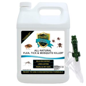 all-natural flea, tick & mosquito killer - powerful non-toxic formulation safe for children, pets & environment for indoor & outdoor use. 128 oz gallon, ready to use with heavy-duty trigger sprayer