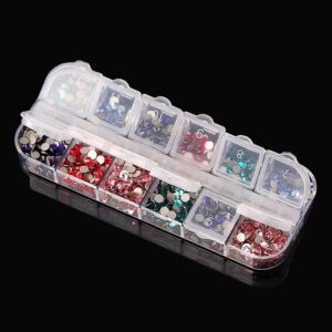 2 Pieces Plastic Jewelry Box Organizer 12 Grid Plastic Storage Box Nail Art Storage Box Jewelry Storage Box Rhinestone Organizer Container Case Plastic Bead Case Storage, Transparent