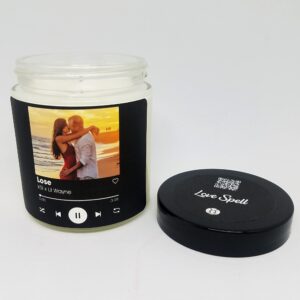 3.5oz./9oz. Custom Song Couples Candle | Personalized Photo Candle, Music Candle