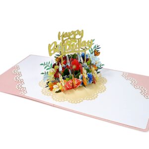 CUTPOPUP Birthday Card Pop Up, Mother's Day, 3D Greeting, Thank You Card (Flowers Birthday)