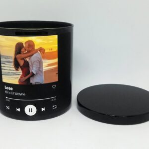 3.5oz./9oz. Custom Song Couples Candle | Personalized Photo Candle, Music Candle