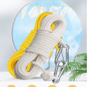 BanYakong Clothesline Clothes Drying Rope Portable Travel Clothesline Adjustable for Indoor Outdoor Laundry Clothesline, Perfect Windproof Clothes Line, Hanger for Camping Travel & Home Use(White)