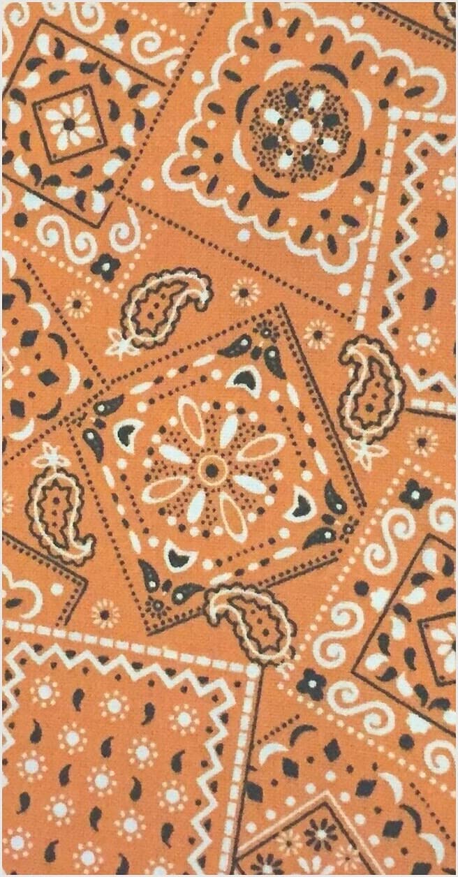 Fabric For Crafts, Orange - Blazin' Bandana 100% cotton fabric by the yard (36 x 44) inches Lk#205U, For crafting, sewing & quilting, Crafts, Quilting - by Lukas Winges