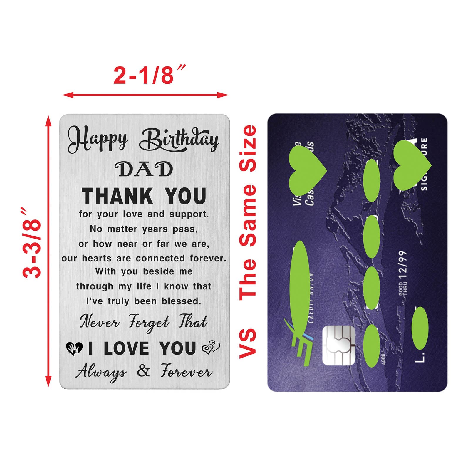 ABNTY Daddy Birthday Card, Birthday Gift for Dad Father, Metal Engraved Birthday Card for Dad