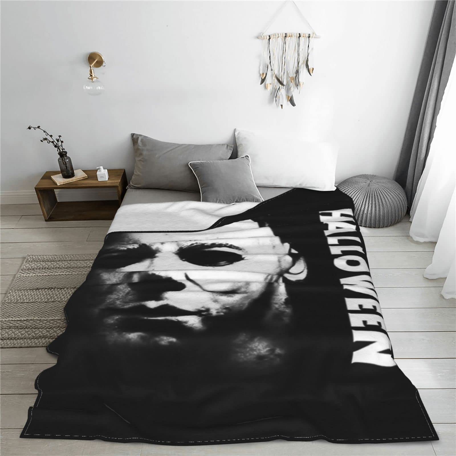 Horror Movie Blanket Halloween Ultra-Soft Flannel Throw Blanket for Sofa Bed Living Room for Boy Girl Adults 60"X50"