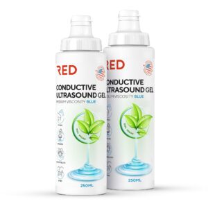 conductive ultrasound gel for imaging, cavitation, tens units and baby dopplers, 2 x 8.45 fl oz - non-greasy, unscented, hypoallergenic - medical grade therapy - 2 bottles, 8.45 fl oz / 250ml